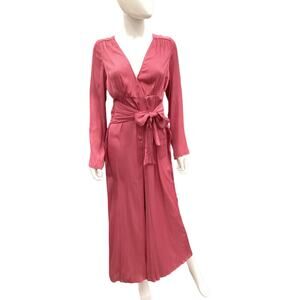 NWOT Free People Women’s Jumpsuit SZ 6 V-Neck Long Sleeve Lightweight  Raspberry